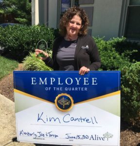 Kim Cantrell, employee of the quarter, Alive Hospice