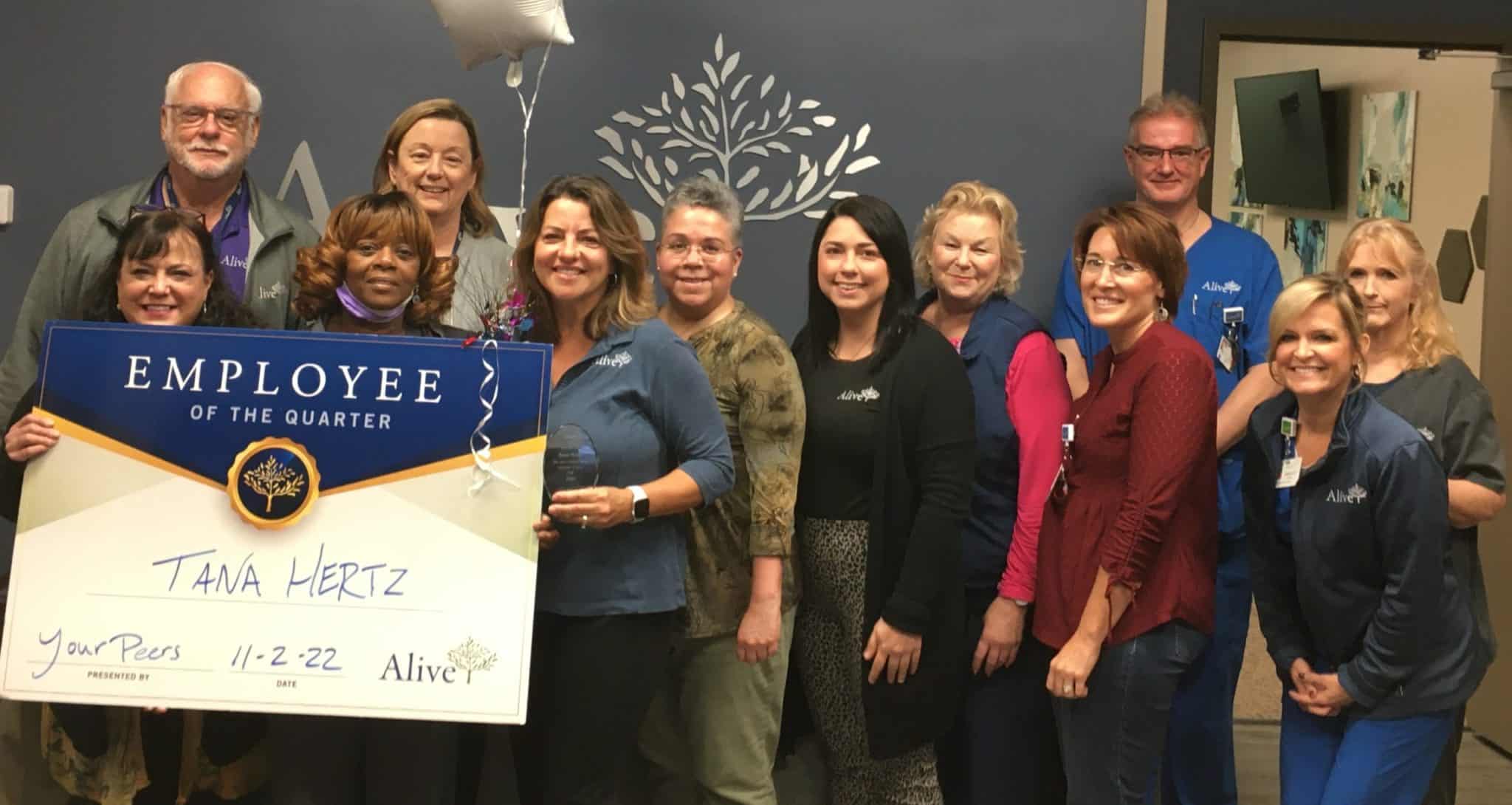 Fall employee of the quarter tana hertz alive hospice